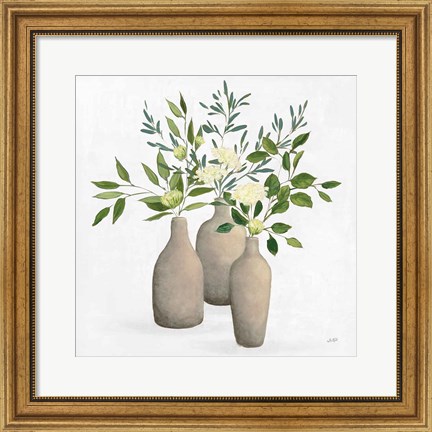 Framed Natural Bouquet II White Print