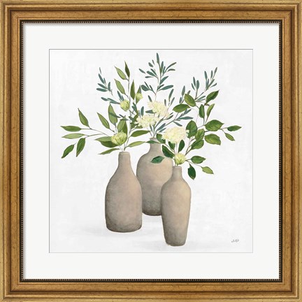 Framed Natural Bouquet II White Print