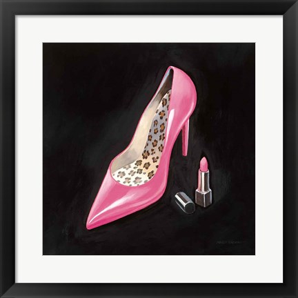 Framed Pink Shoe II Crop Print