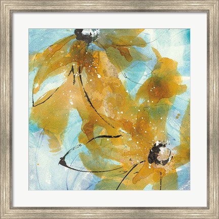 Framed Amber Blue I Print