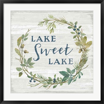 Framed Lakeside Retreat V Print