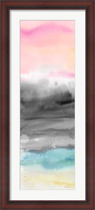 Framed Pink Sunset Abstract panel I Print