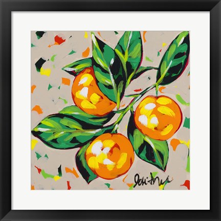 Framed Fruit Sketch Oranges Print