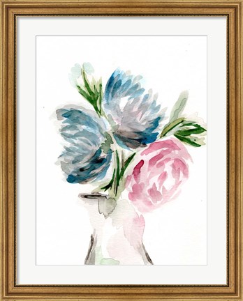 Framed Floral Vase I Print