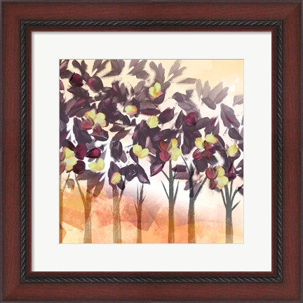 Framed Pink Trees dark Print