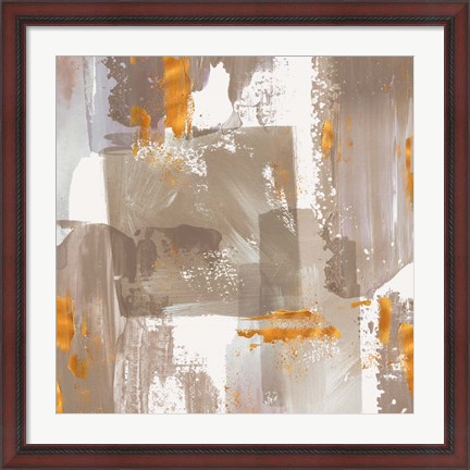 Framed Icescape Abstract Grey Gold II Print