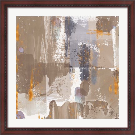 Framed Icescape Abstract Grey Gold IV Print