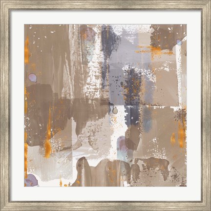 Framed Icescape Abstract Grey Gold IV Print