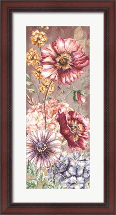 Framed Wildflower Medley Panel Gold I Print