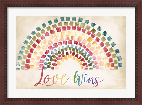 Framed Mosaic Rainbow landscape Print