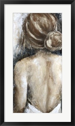 Framed Looking Away Brunette Print