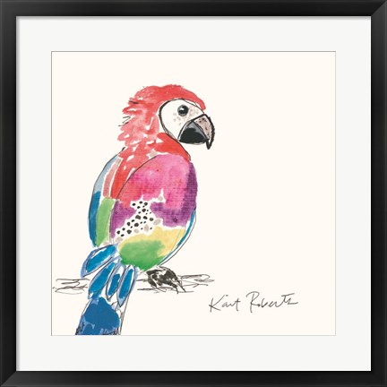 Framed Preston the Parrot Print