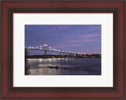 Framed Bridge at Night Print