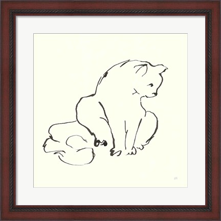 Framed Line Kitten II Print