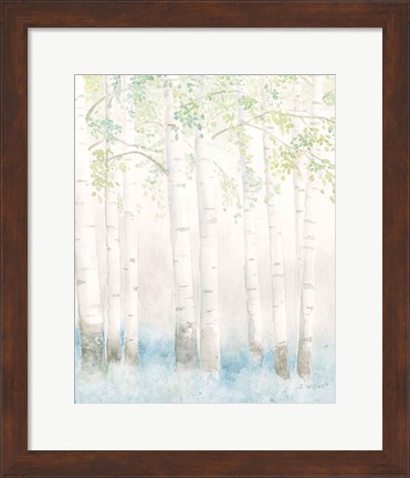 Framed Soft Birches III Print