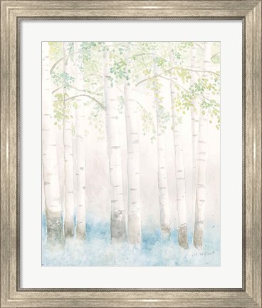 Framed Soft Birches III Print