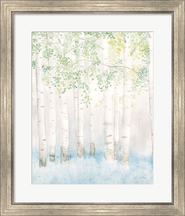 Framed Soft Birches II Print