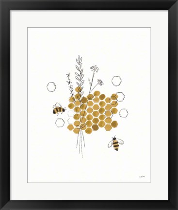 Framed Bees and Botanicals IV Print