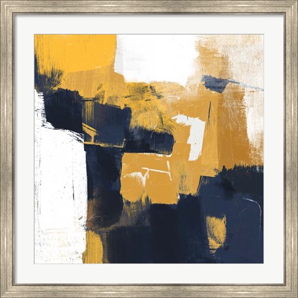 Framed Navy &amp; Gold I Print