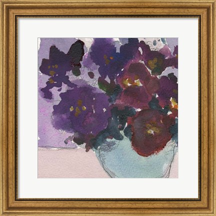 Framed African Violet I Print