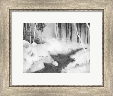 Framed Graphite Glade II Print