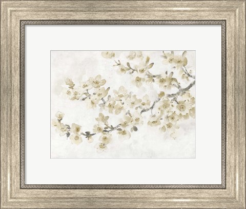 Framed Neutral Cherry Blossom Composition I Print