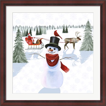 Framed Santa&#39;s Snowmen II Print