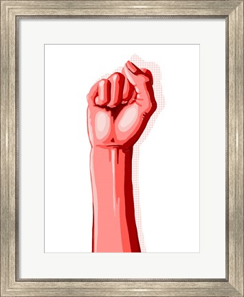 Framed Color Block Fist I Print