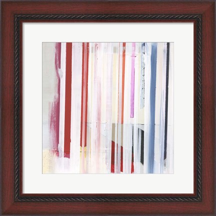 Framed Red Pink Stripes III Print