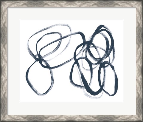 Framed Indigo Intertwined II Print