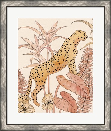 Framed Blush Cheetah II Print