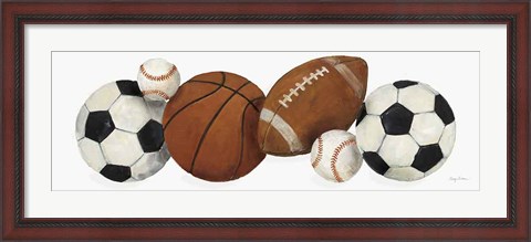 Framed Sports Border I White Crop Print