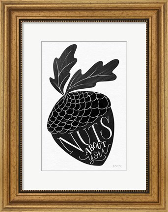 Framed Nuts About You BW Print