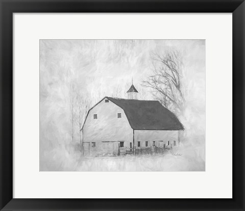 Framed White Barn II Print