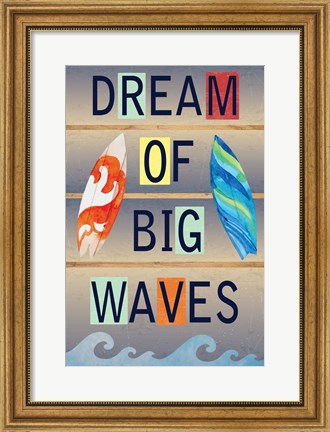 Framed Dream of Big Waves Print