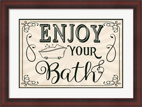 Framed Enjoy Your Bath Print