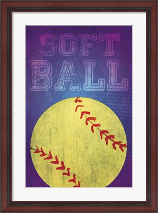 Framed Softball Print