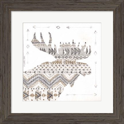 Framed Patterned Moose Print