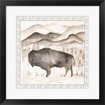 Framed Bison w/ Border Print