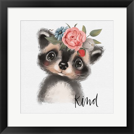 Framed Kind Raccoon Print