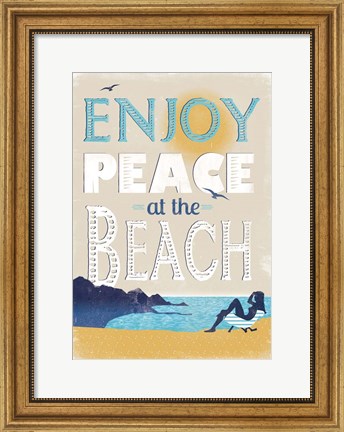 Framed Peace at the Beach Print