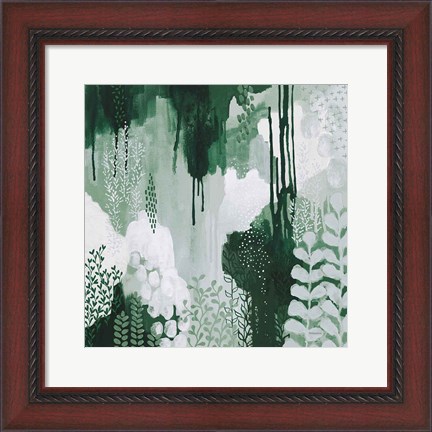 Framed Light Green Forest I Print