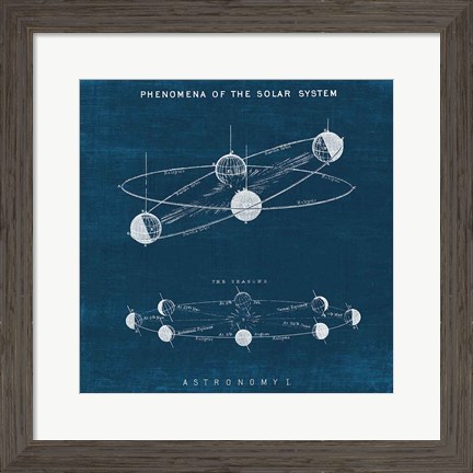 Framed Solar System Blueprint I Print