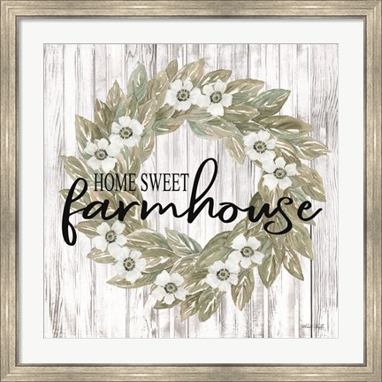 Framed Home Sweet Farmhouse Wreath Print