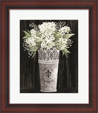 Framed Punched Tin Floral I Print