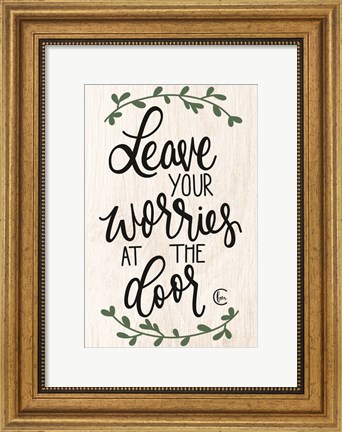 Framed Leave Your Worries at the Door Print