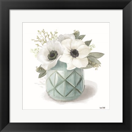 Framed Winter Anemones - Blue Print