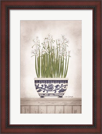 Framed Blue and White Paperwhites II Print