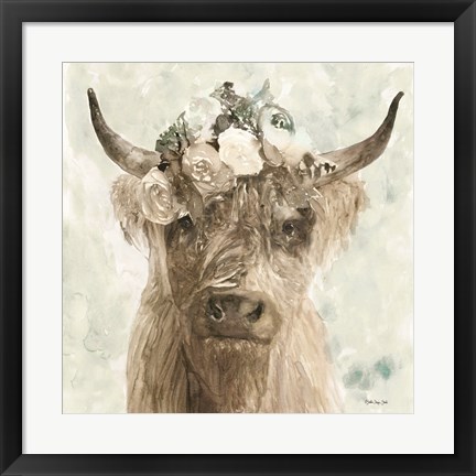 Framed Cow and Crown II Print