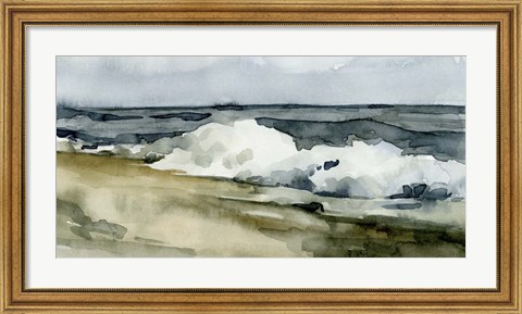 Framed Loose Watercolor Waves II Print